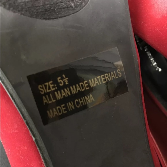 WOMENS Shi RED/BLACK Platform Heels SZ 5.5_477 - Picture 4 of 5